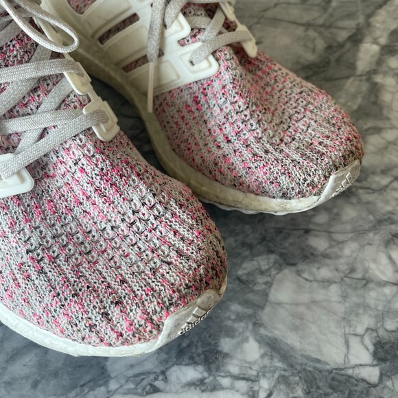 adidas Performance Boost Lace up Running Shoes White Red 7.5 - Picture 5 of 12